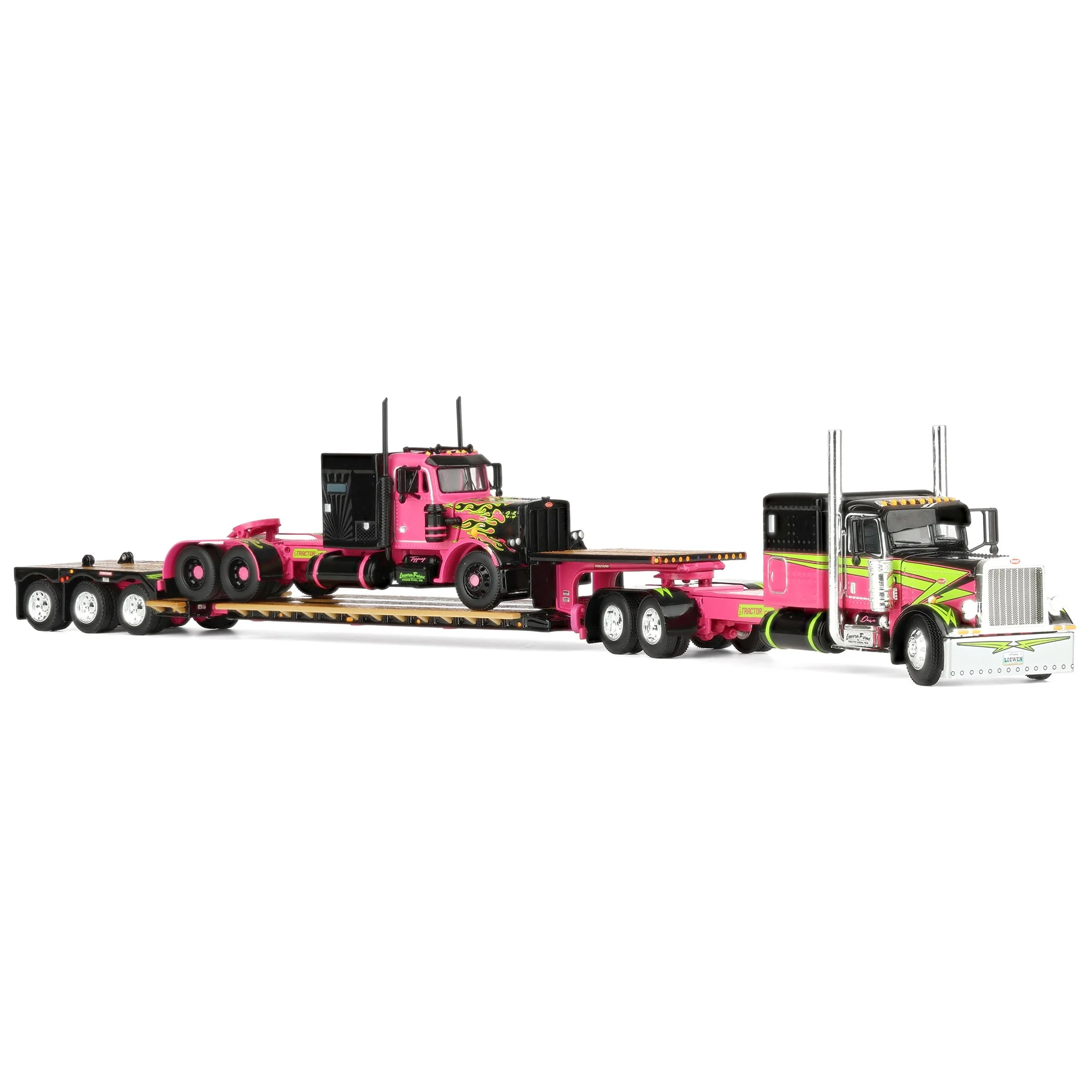 1/64 Peterbilt 389 Semi with Fontaine Renegade LXT40 Lowboy & Peterbilt 359 Load, Loewen Farms, DCP by First Gear - Image 2