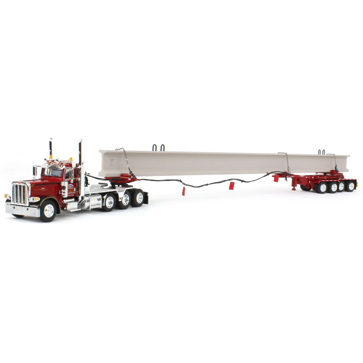 1/64 Peterbilt 389 Semi Truck with ERMC Hydra-Steer Trailer & 90ft Beam Load, 2023 NTT'NC Show, DCP by First Gear