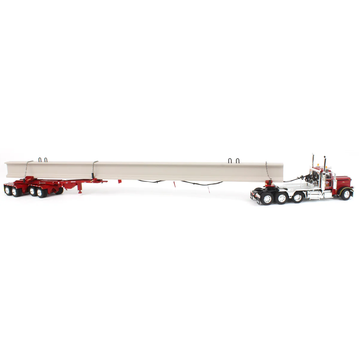 1/64 Peterbilt 389 Semi Truck with ERMC Hydra-Steer Trailer & 90ft Beam Load, 2023 NTT'NC Show, DCP by First Gear - Image 2