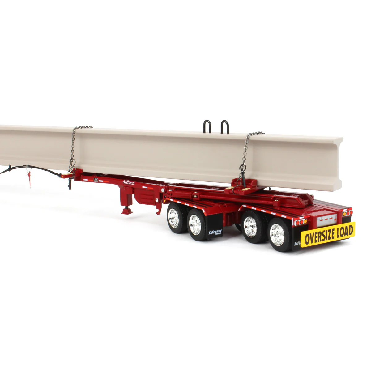 1/64 Peterbilt 389 Semi Truck with ERMC Hydra-Steer Trailer & 90ft Beam Load, 2023 NTT'NC Show, DCP by First Gear - Image 4
