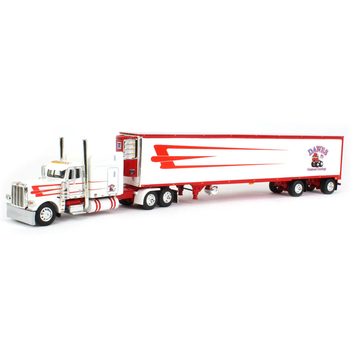 1/64 Peterbilt 389 Semi Truck with Utility Ribbed Spread-Axle Reefer, Dawes Contract Carriage, DCP by First Gear