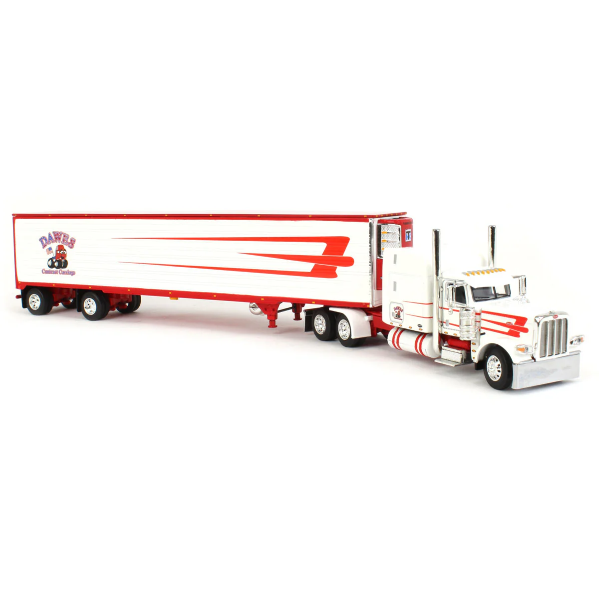 1/64 Peterbilt 389 Semi Truck with Utility Ribbed Spread-Axle Reefer, Dawes Contract Carriage, DCP by First Gear - Image 2