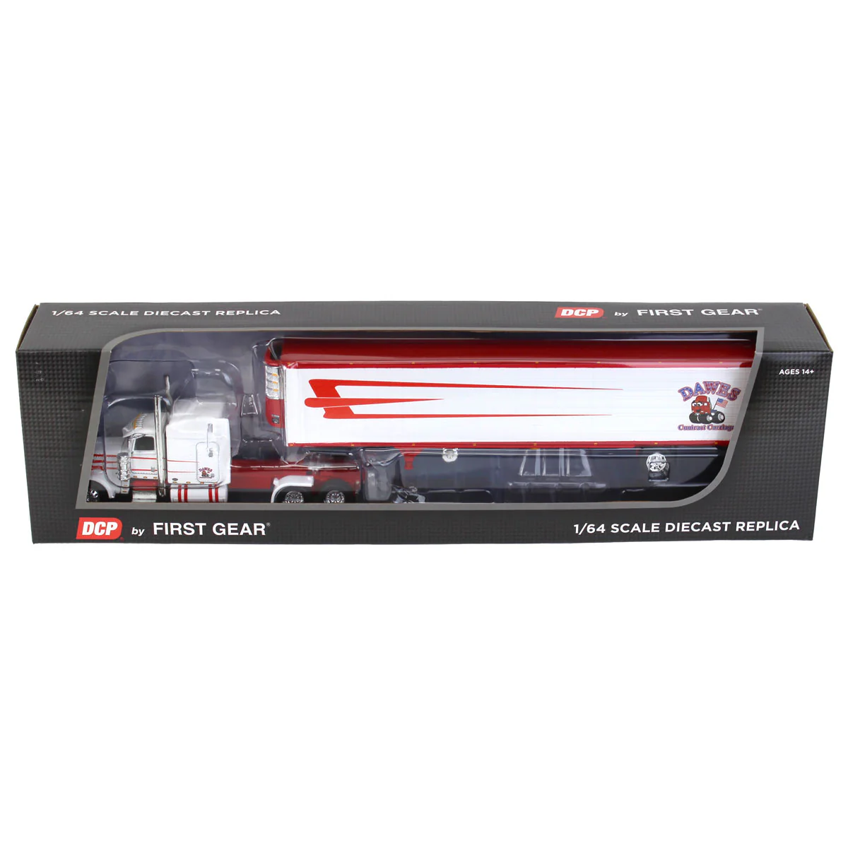 1/64 Peterbilt 389 Semi Truck with Utility Ribbed Spread-Axle Reefer, Dawes Contract Carriage, DCP by First Gear - Image 6