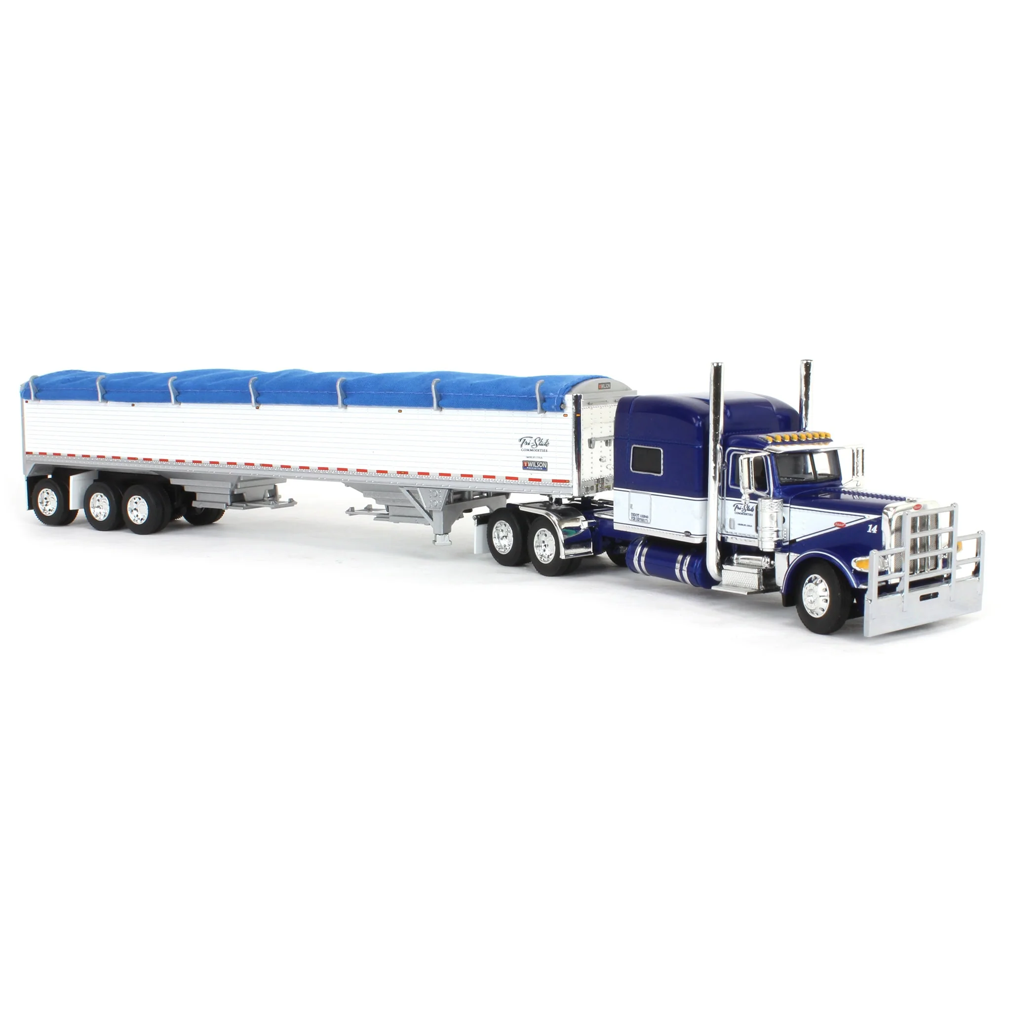1/64 Peterbilt 389 with 50ft Tri-Axle Grain Trailer, Commemorative Shupe Trucking, DCP by First Gear - Image 2