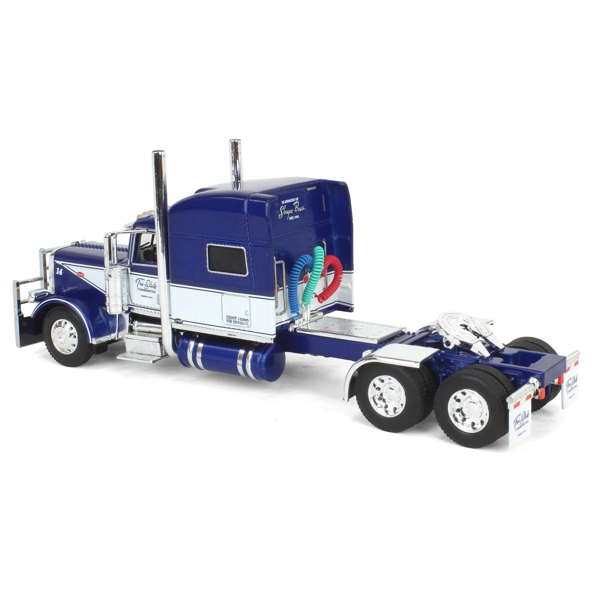 1/64 Peterbilt 389 with 50ft Tri-Axle Grain Trailer, Commemorative Shupe Trucking, DCP by First Gear - Image 5