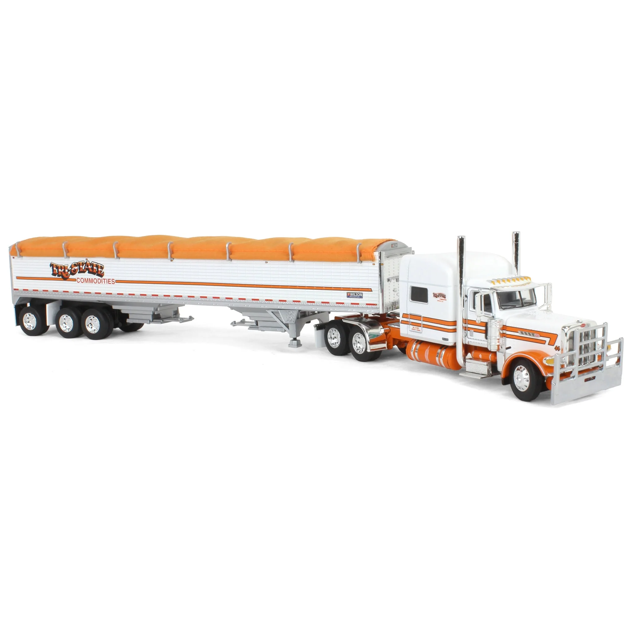 1/64 Peterbilt 389 with 50ft Tri-Axle Grain Trailer, Tri-State Commodities, DCP by First Gear - Image 2