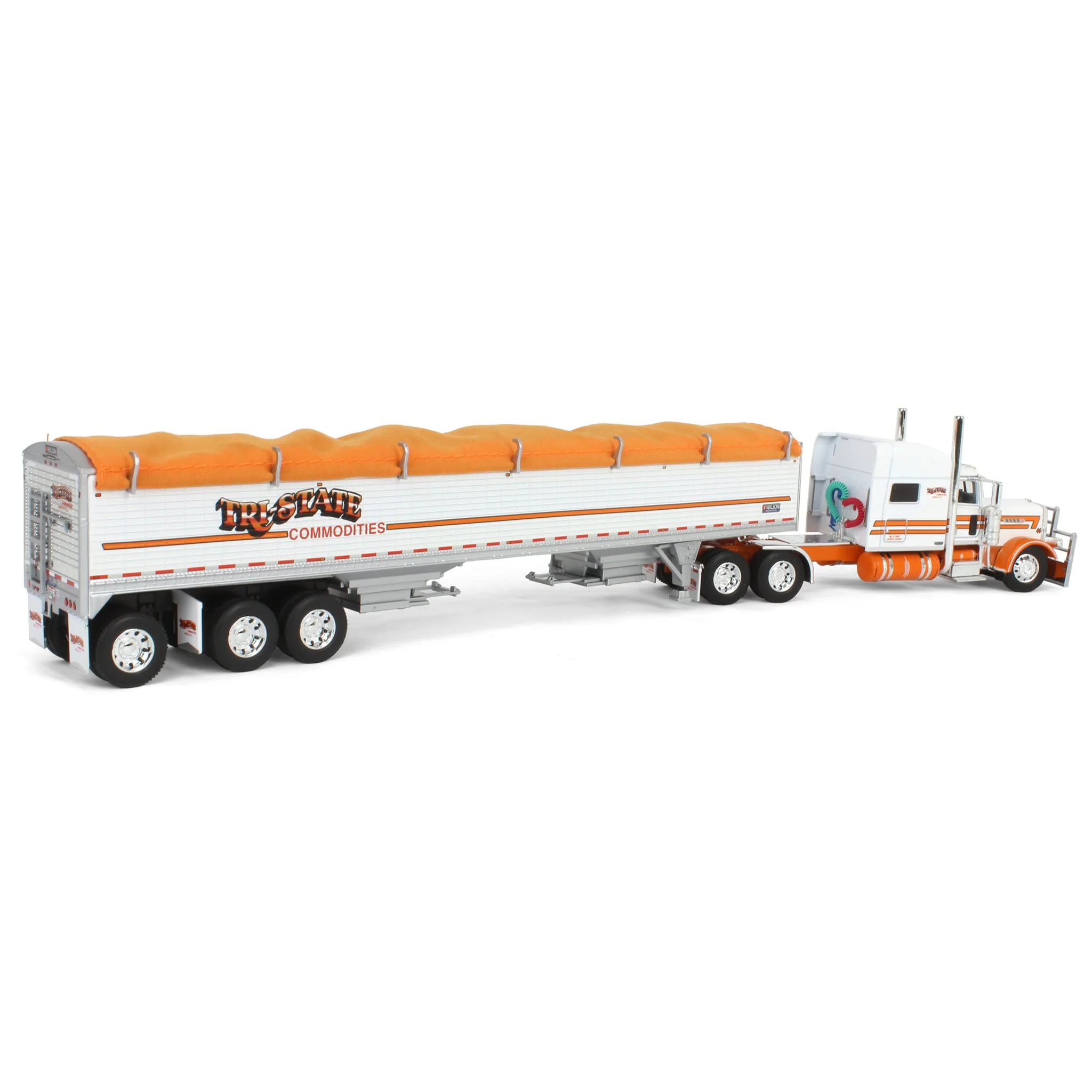 1/64 Peterbilt 389 with 50ft Tri-Axle Grain Trailer, Tri-State Commodities, DCP by First Gear - Image 3