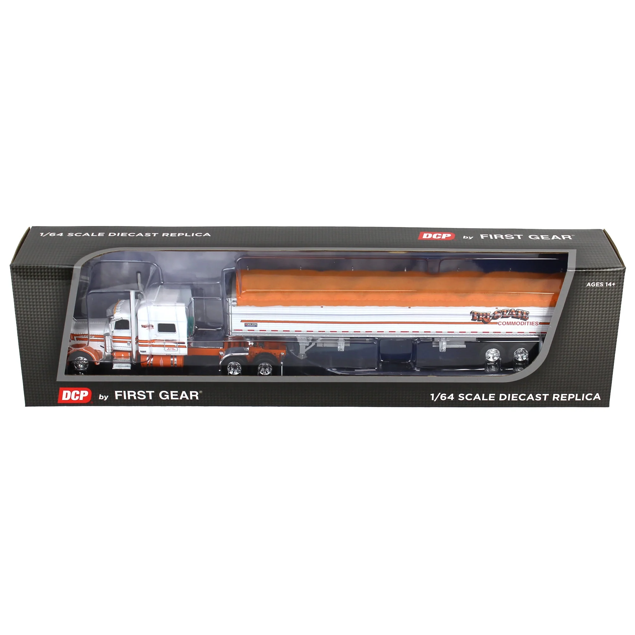 1/64 Peterbilt 389 with 50ft Tri-Axle Grain Trailer, Tri-State Commodities, DCP by First Gear - Image 5