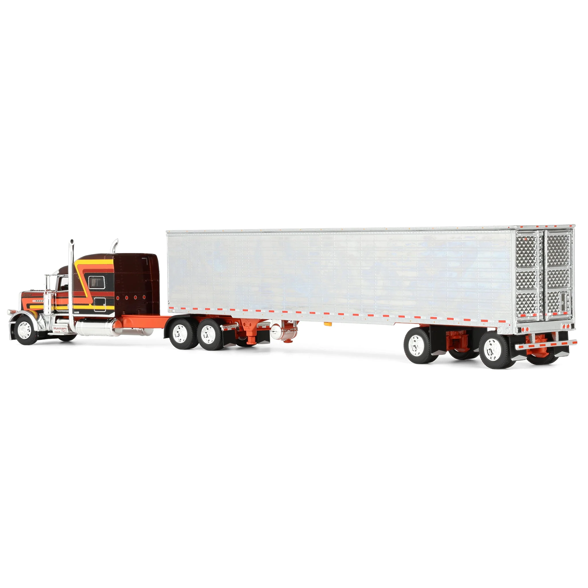 1/64 Peterbilt 389 Pride-N-Class Semi with 53ft Chrome Utility Reefer Trailer, Big Rigs II #4: Hurricane Express, DCP by First Gear - Image 4