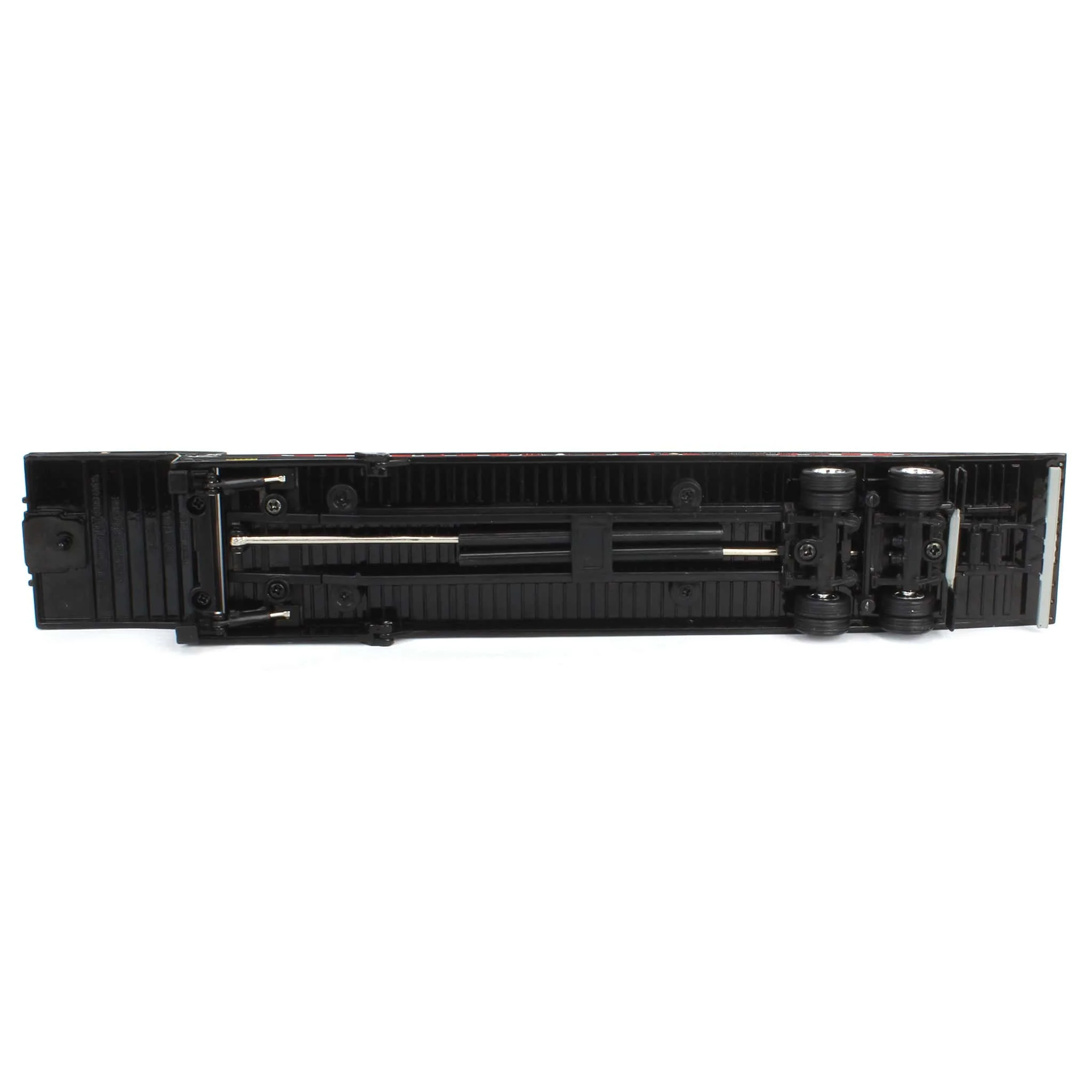 1/64 Black Peterbilt 389 Semi Truck with Landoll 440 Series Traveling Axle Trailer - Image 6