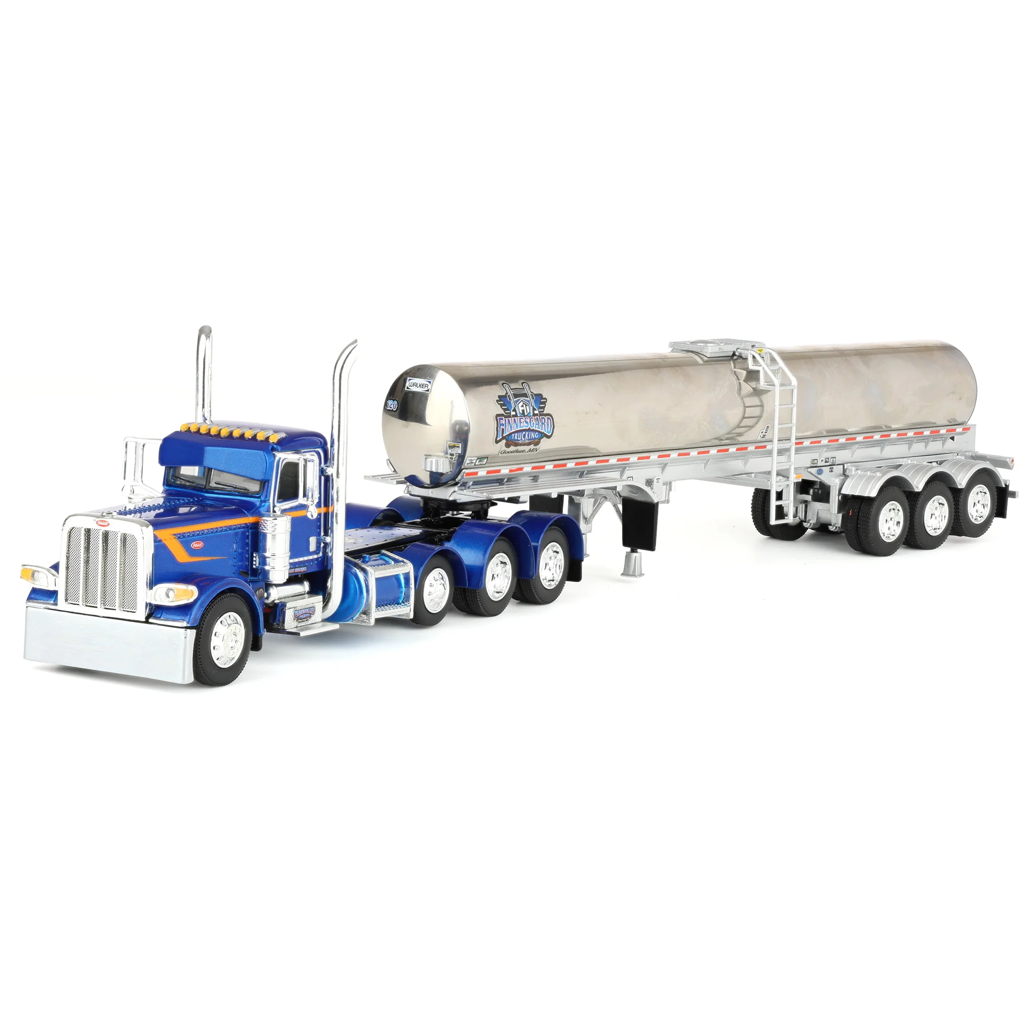 1/64 Peterbilt 389 Semi Truck with Walker Food Grade Tank Trailer, Finnesgard Trucking, DCP by First Gear
