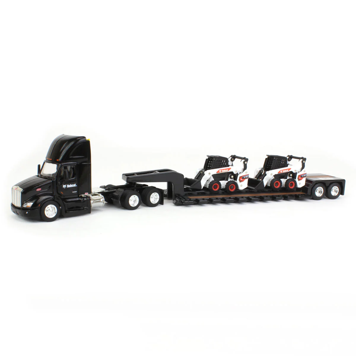 1/64 Peterbilt 579 Semi Truck with Lowboy Trailer & 2 Bobcat S76 Skid-Steer Loaders by ERTL, 2022 NTT'NC Show
