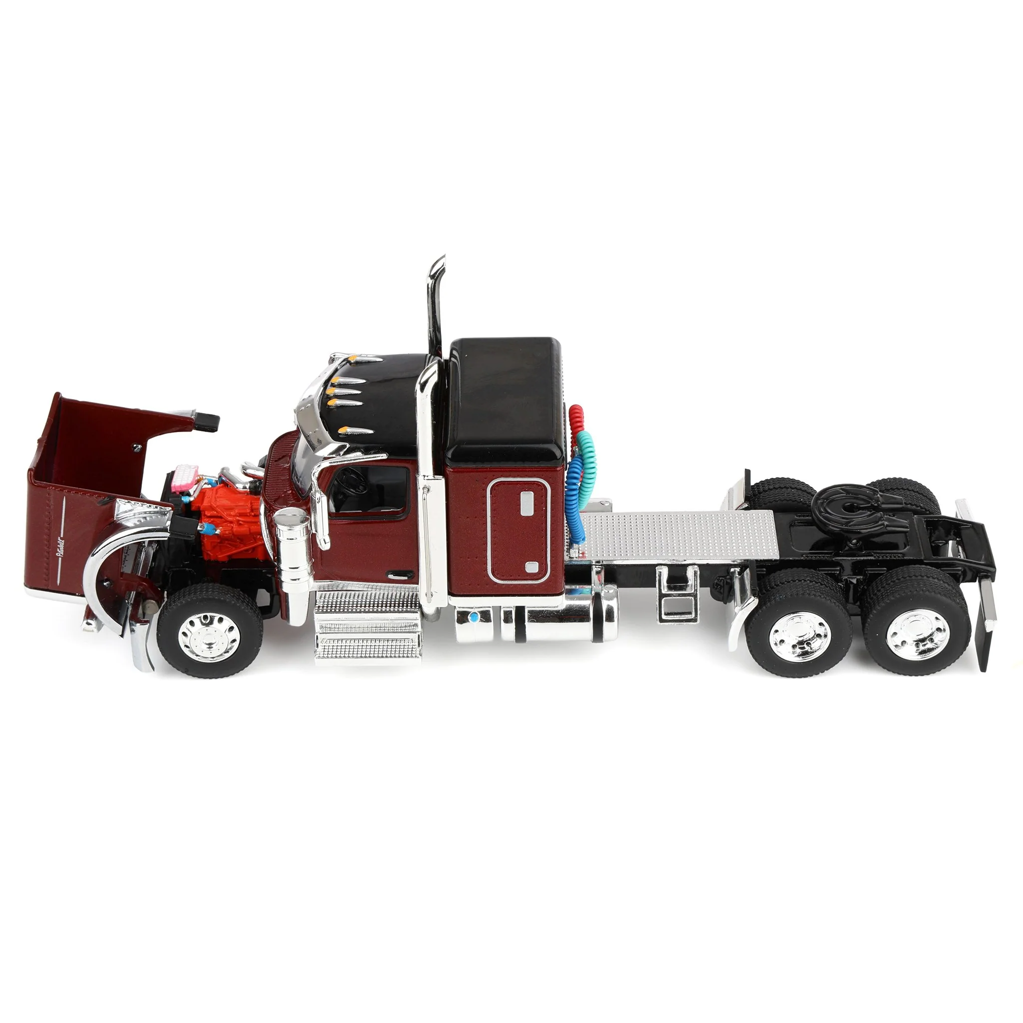 1/64 Peterbilt 589 Semi Truck with 58in Flattop Sleeper & 53ft Utility Trailer, Legendary Red, DCP by First Gear - Image 6
