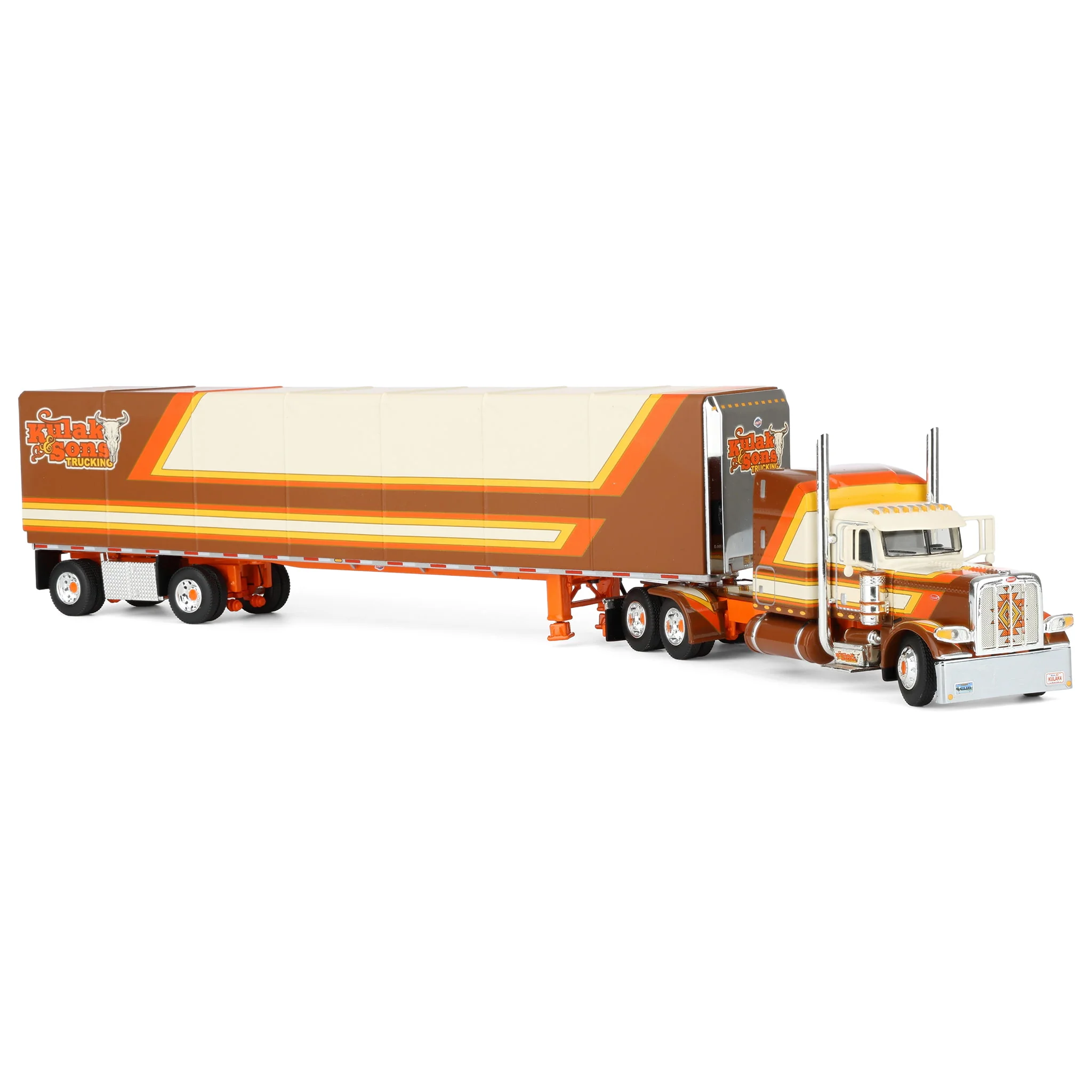 1/64 Peterbilt Semi Truck with Spread-Axle Box Trailer, Kulak & Sons Trucking, DCP by First Gear - Image 2