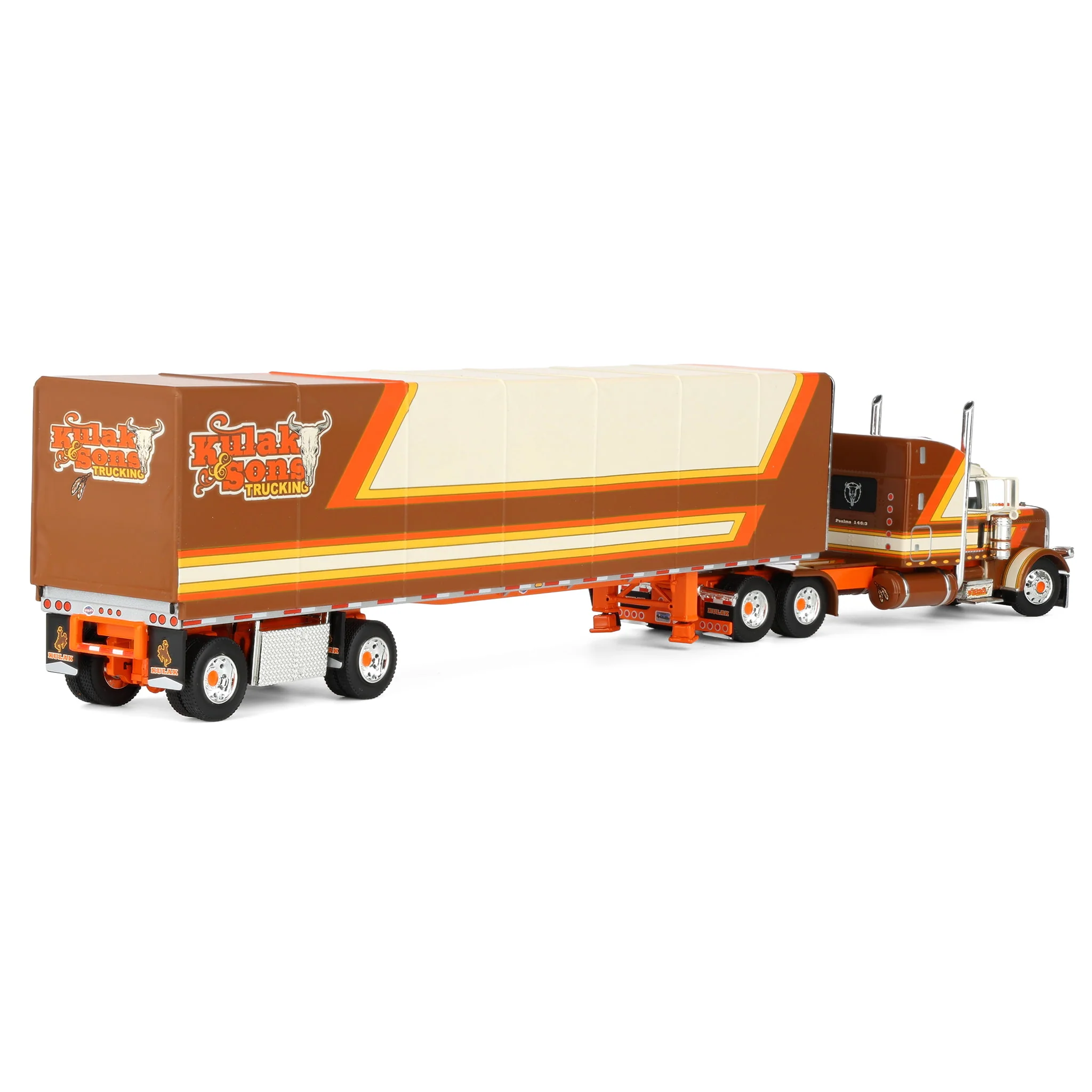 1/64 Peterbilt Semi Truck with Spread-Axle Box Trailer, Kulak & Sons Trucking, DCP by First Gear - Image 3