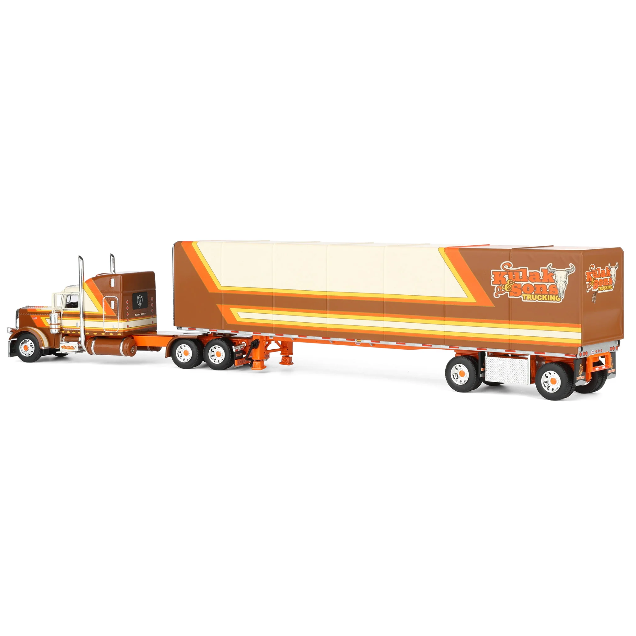 1/64 Peterbilt Semi Truck with Spread-Axle Box Trailer, Kulak & Sons Trucking, DCP by First Gear - Image 4
