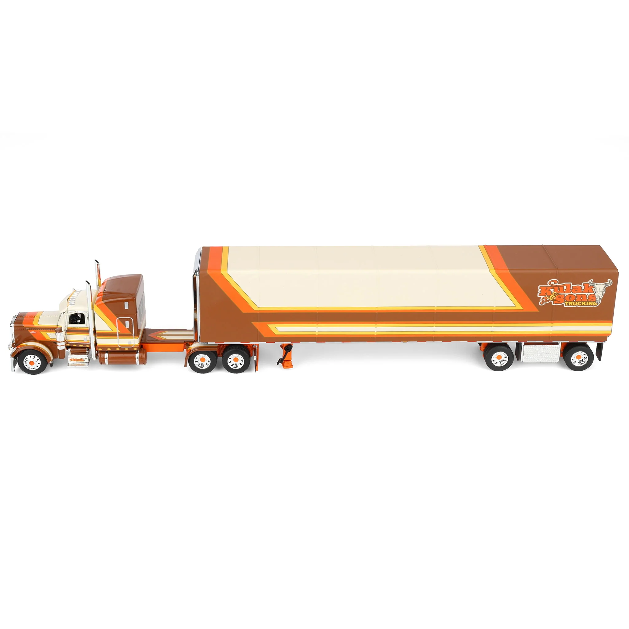 1/64 Peterbilt Semi Truck with Spread-Axle Box Trailer, Kulak & Sons Trucking, DCP by First Gear - Image 5