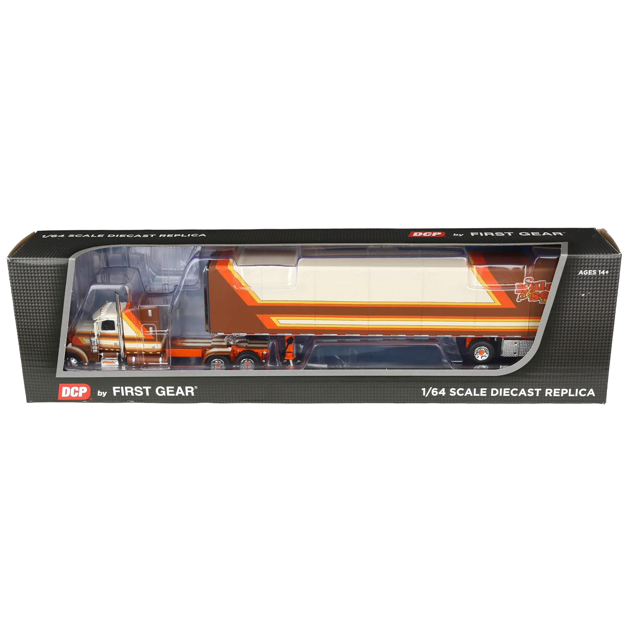 1/64 Peterbilt Semi Truck with Spread-Axle Box Trailer, Kulak & Sons Trucking, DCP by First Gear - Image 7