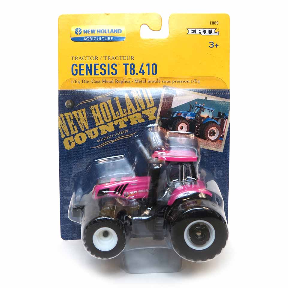 1/64 Pink New Holland T8.410 Tractor with Front & Rear Duals by ERTL - Image 2