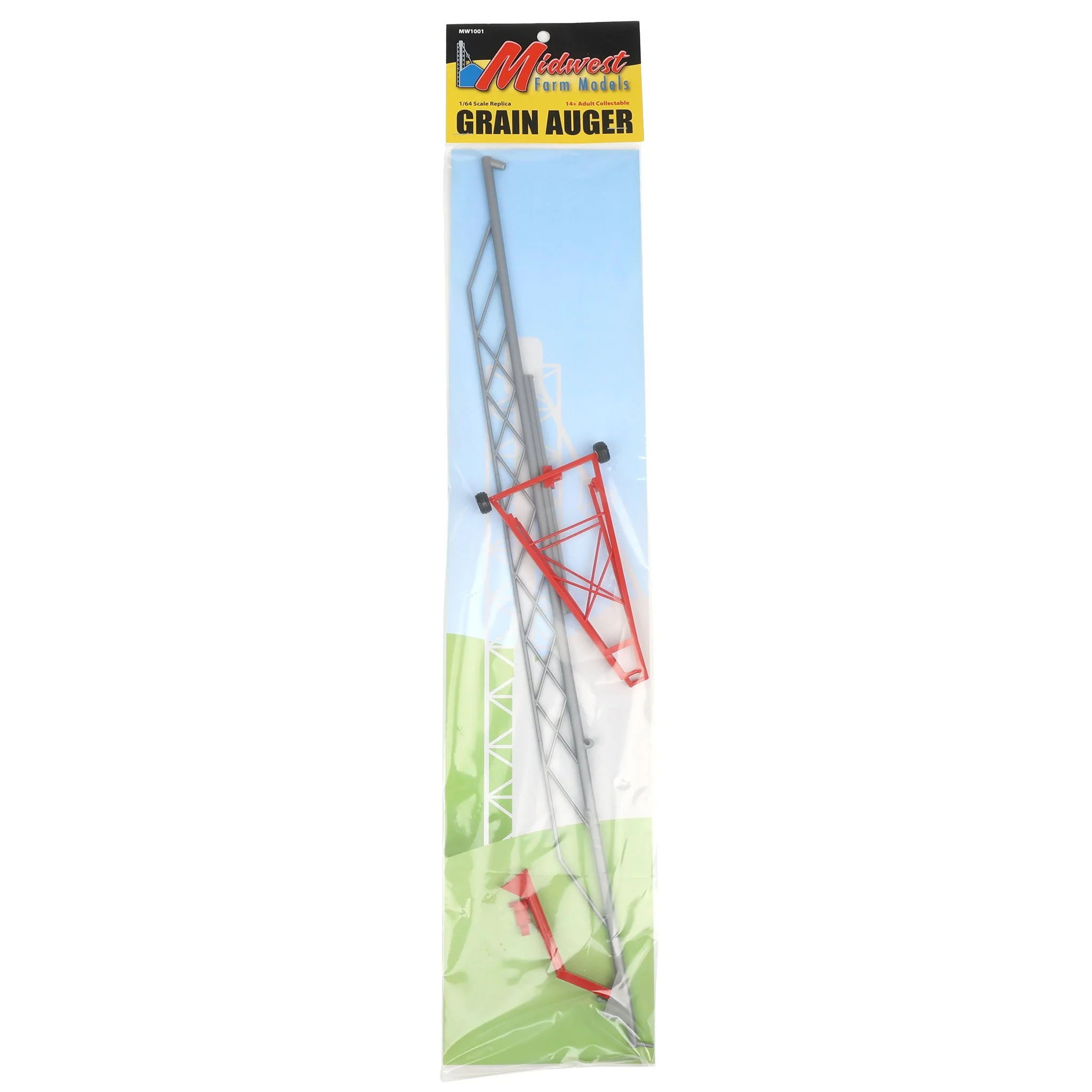 1/64 Plastic 115ft Grain Auger, Red & Silver - Image 6