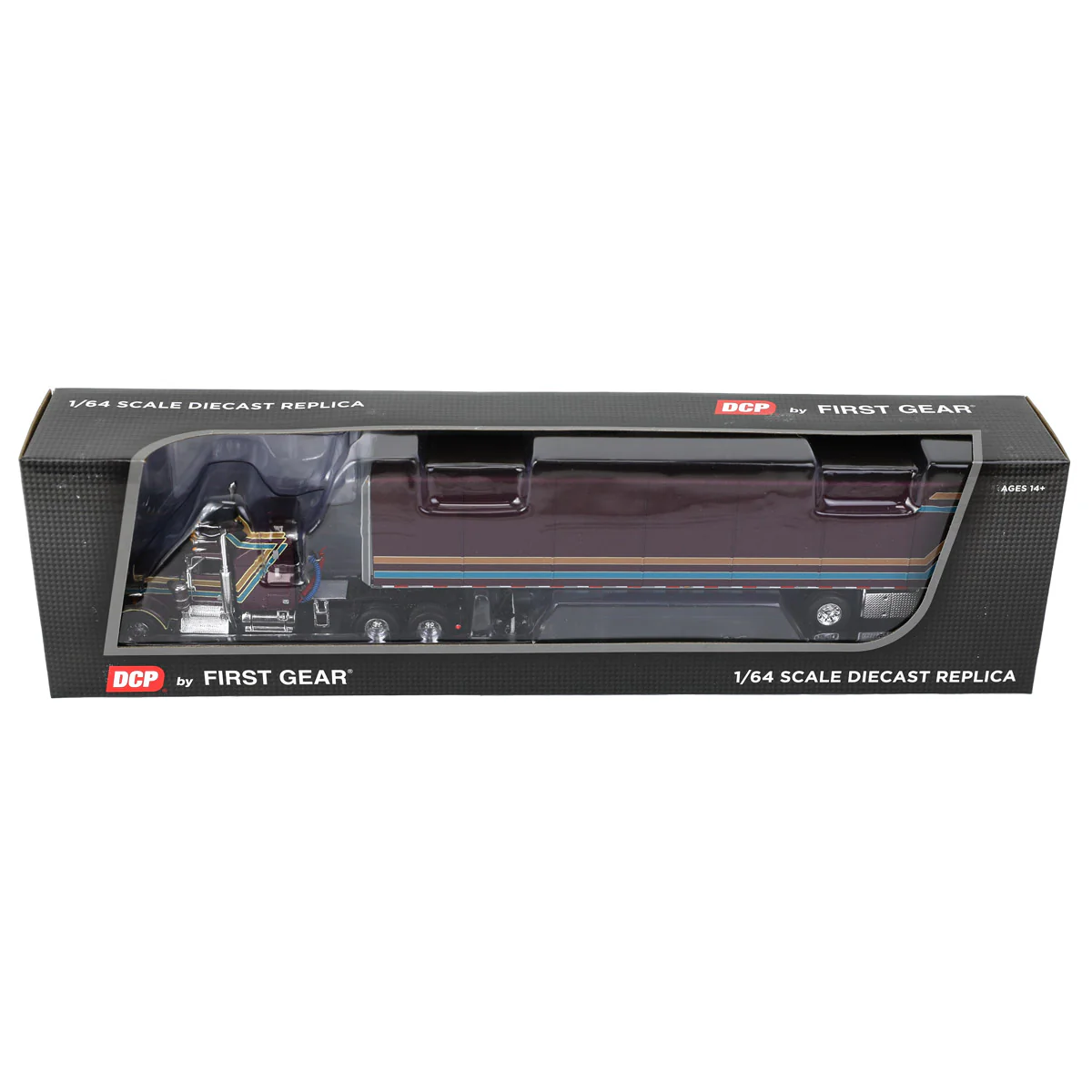 1/64 Plum Kenworth W900A with Aerodyne Sleeper & 53ft Utility Roll Tarp Trailer, DCP by First Gear - Image 6