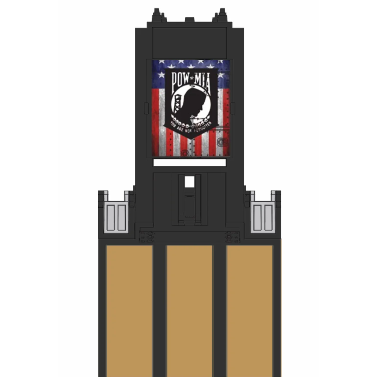 1/64 POW/MIA Kenworth W900A Semi Truck with Sleeper & Rogers Lowboy Trailer, DCP by First Gear - Image 4