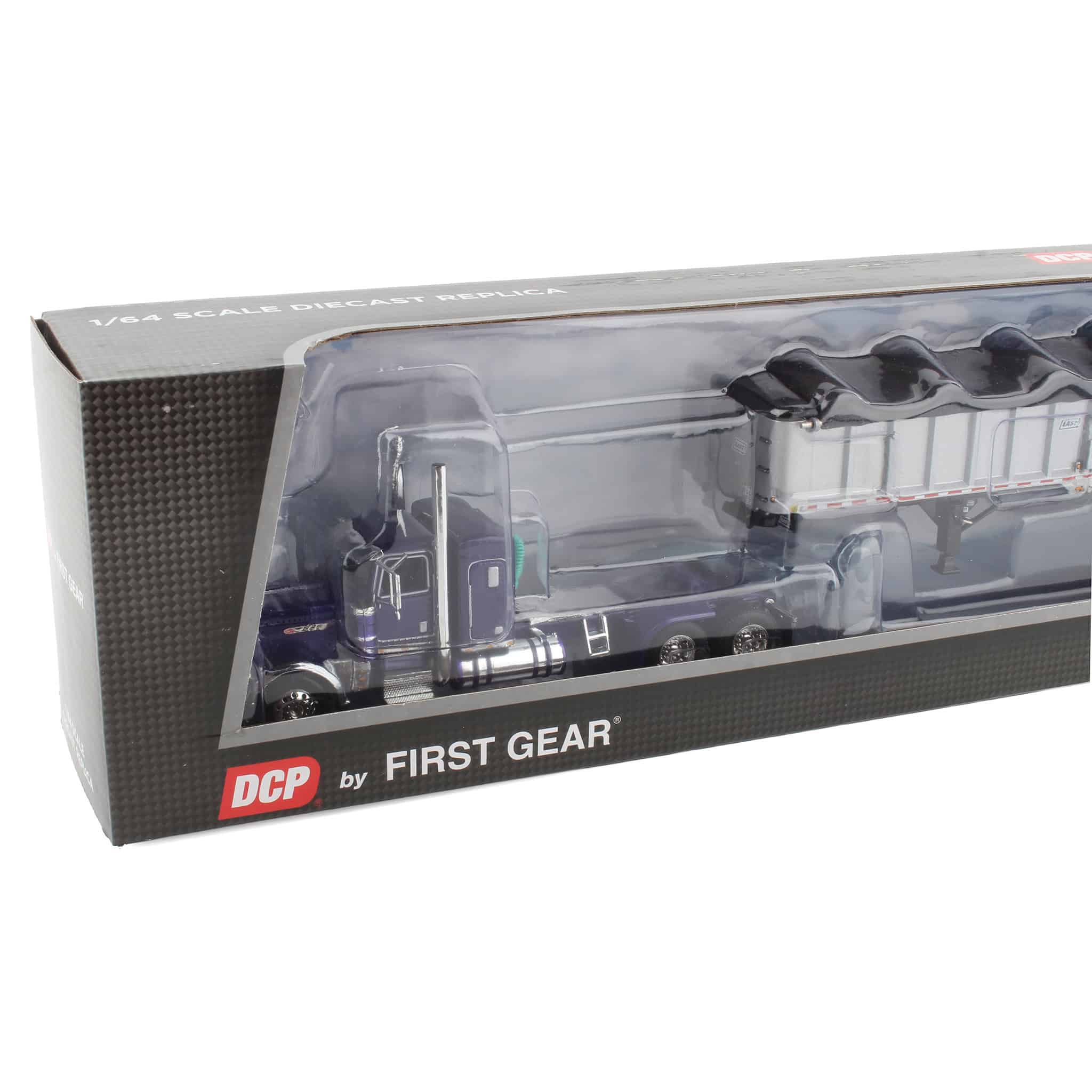 1/64 Peterbilt 389 Semi Truck with East End Dump Trailer, Purple/Silver, DCP by First Gear - Image 2