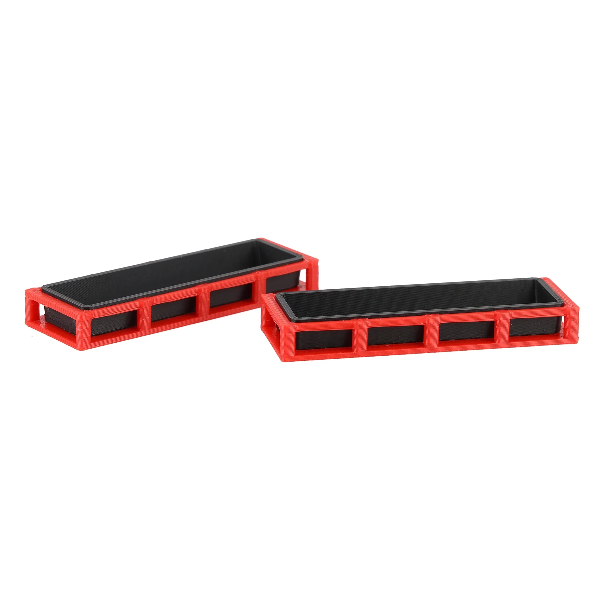 1/64 Red & Black Cattle Feed Trough 2-Pack by REVD Toys, 3D Printed