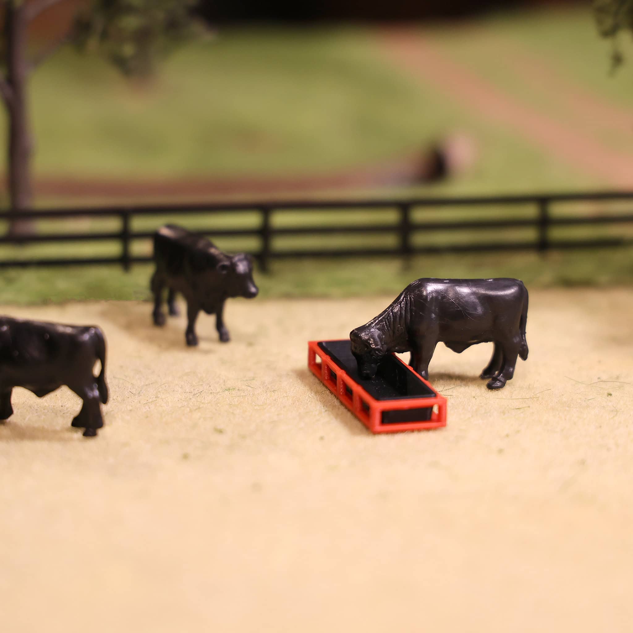 1/64 Red & Black Cattle Feed Trough 4-Pack by REVD Toys, 3D Printed - Image 6