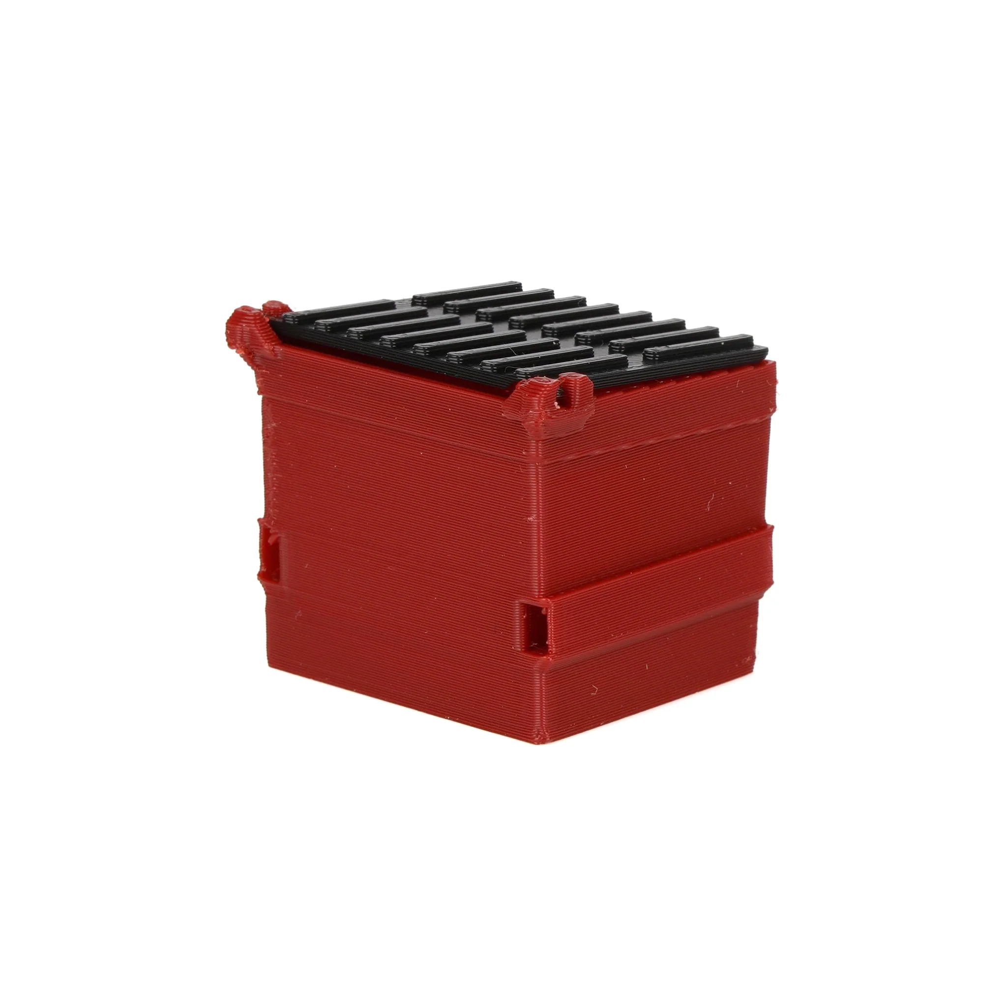 1/64 Red Dumpster with Removable Black Lid, 3D Printed Plastic - Image 3