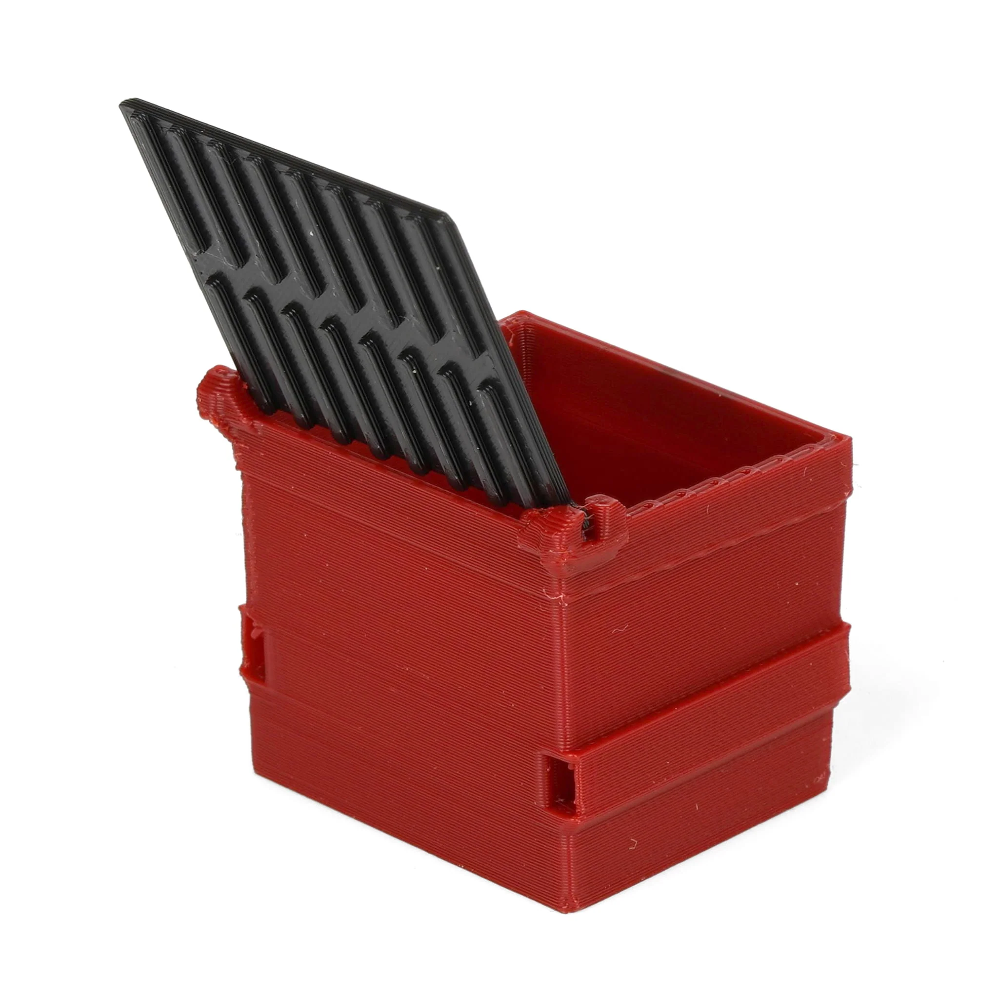 1/64 Red Dumpster with Removable Black Lid, 3D Printed Plastic - Image 5