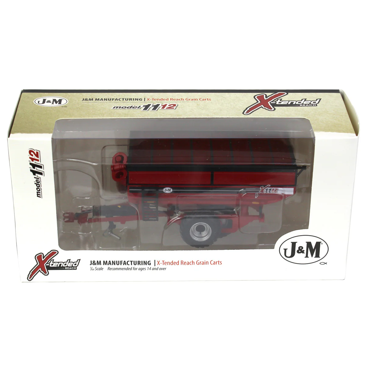 1/64 Red J&M 1112 X-Tended Reach Grain Cart with Tandem Walking Duals - Image 5