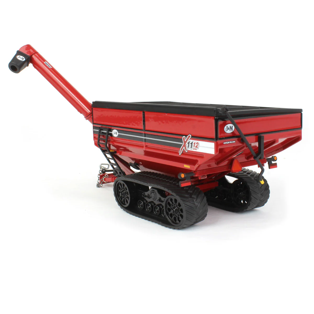 1/64 Red J&M 1112 X-Tended Reach Grain Cart with Tracks - Image 4