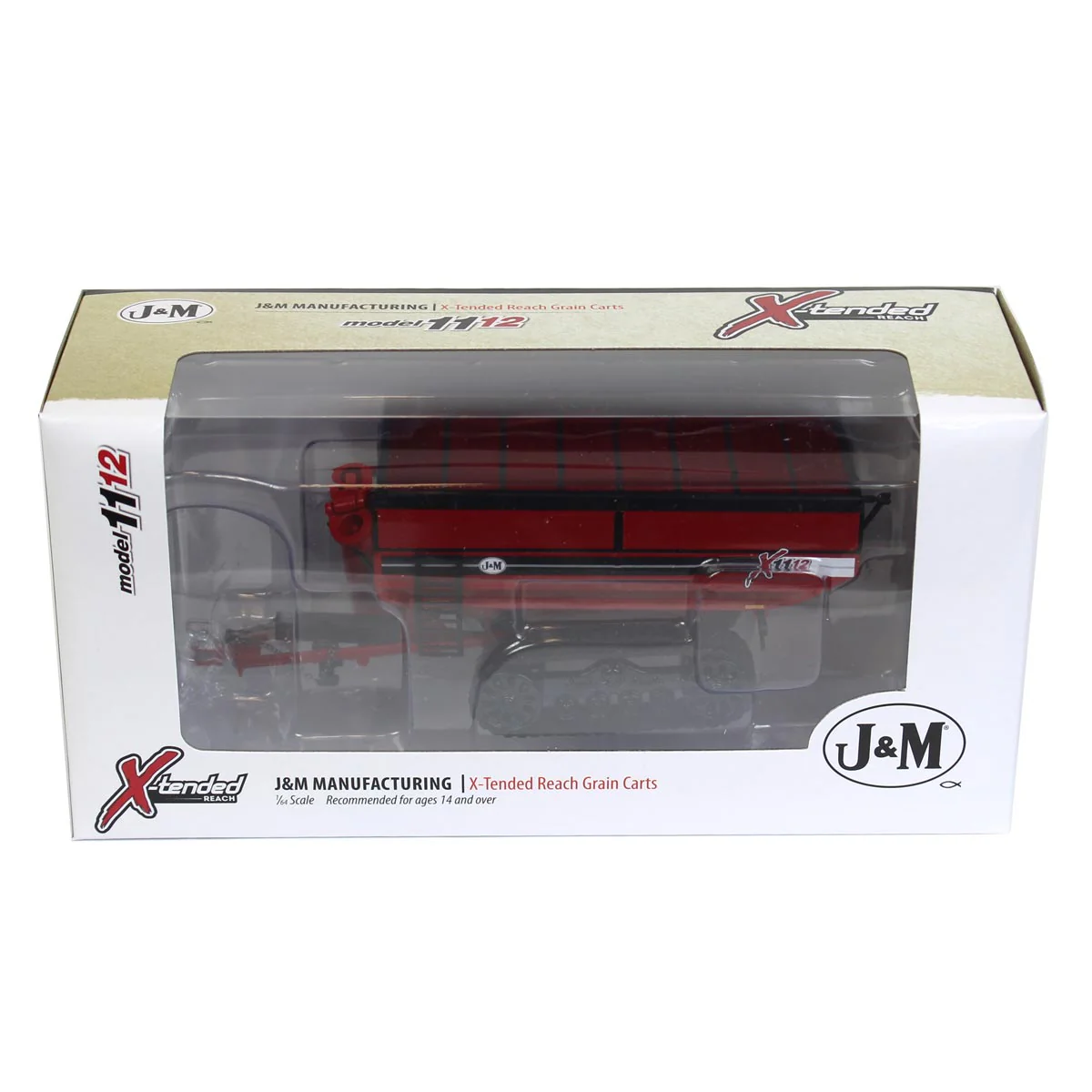 1/64 Red J&M X1112 Grain Cart on Tracks - Image 5