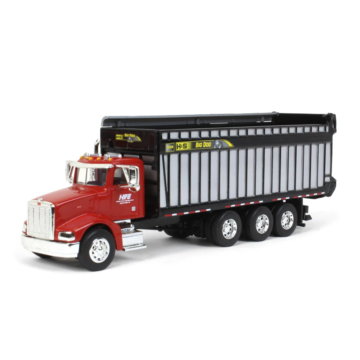 1/64 Red Peterbilt 385 Truck with H&S Big Dog 1226 Forage Box by SpecCast, Exclusive HFE Edition