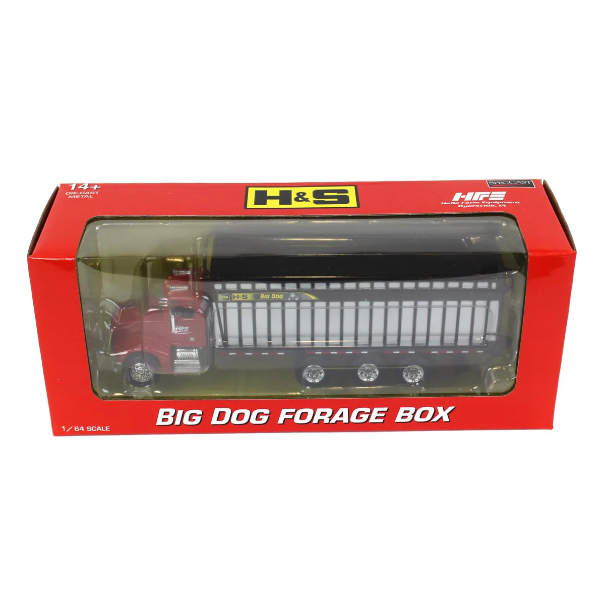 1/64 Red Peterbilt 385 Truck with H&S Big Dog 1226 Forage Box by SpecCast, Exclusive HFE Edition - Image 6