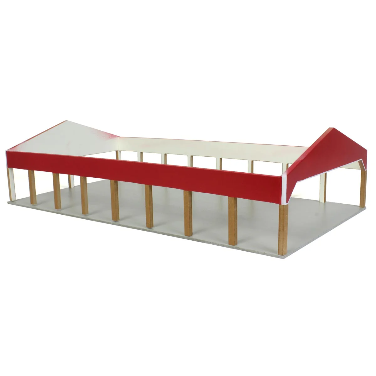 1/64 Red & White 50ft x 100ft Wooden Hay & Implement Shed - Image 3