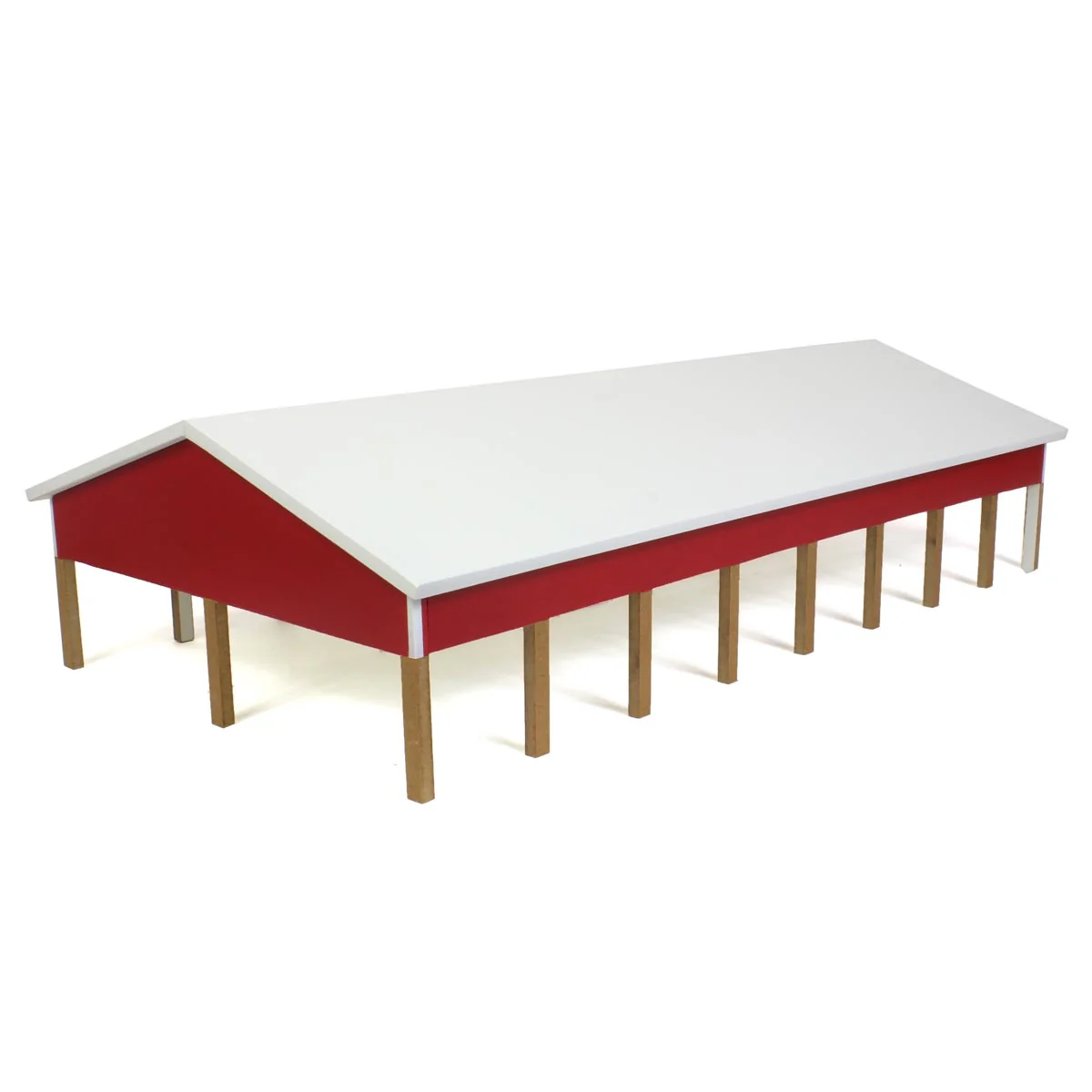 1/64 Red & White 50ft x 100ft Wooden Hay & Implement Shed - Image 4