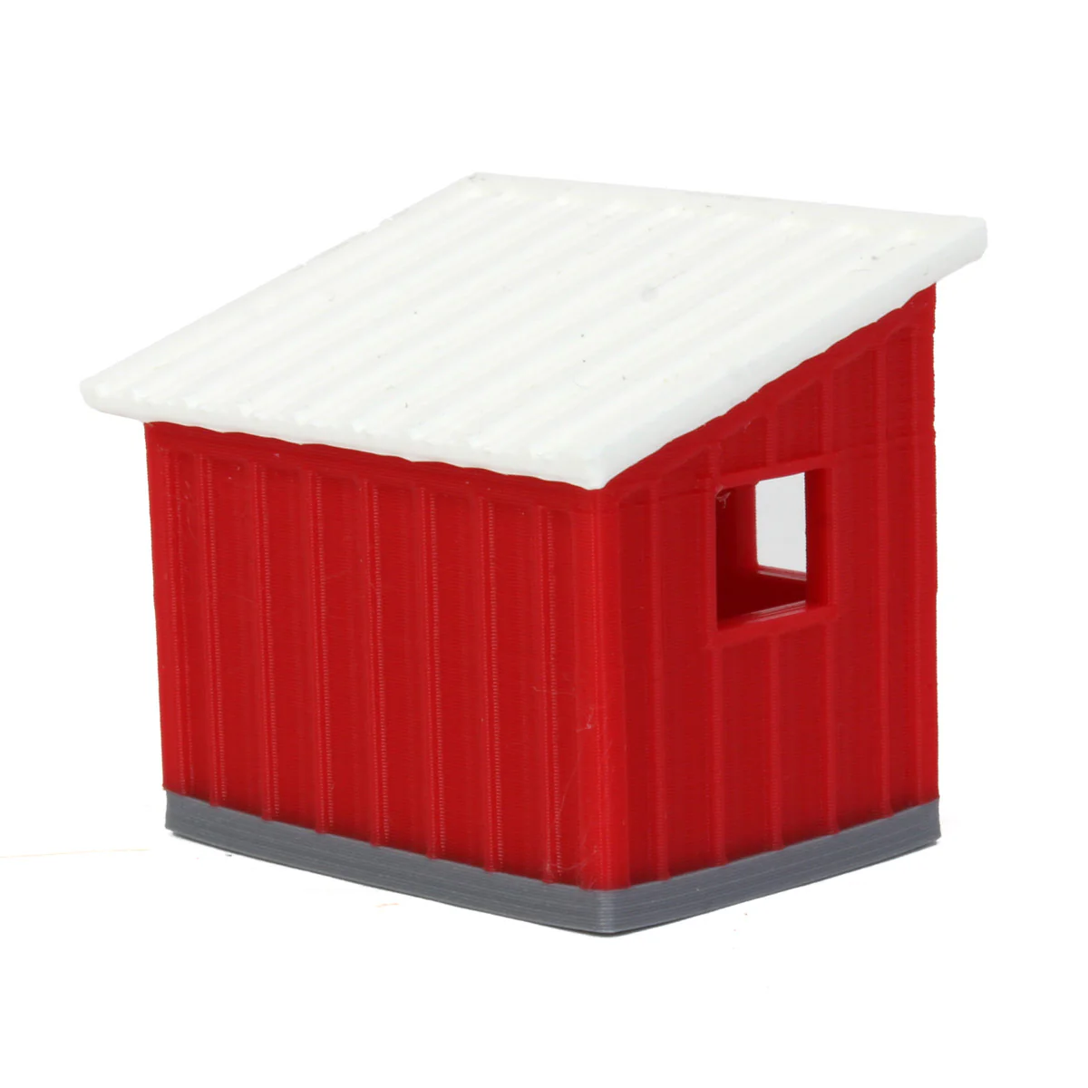 1/64 Red/White Chicken Coop Shed, 3D Printed - Image 3
