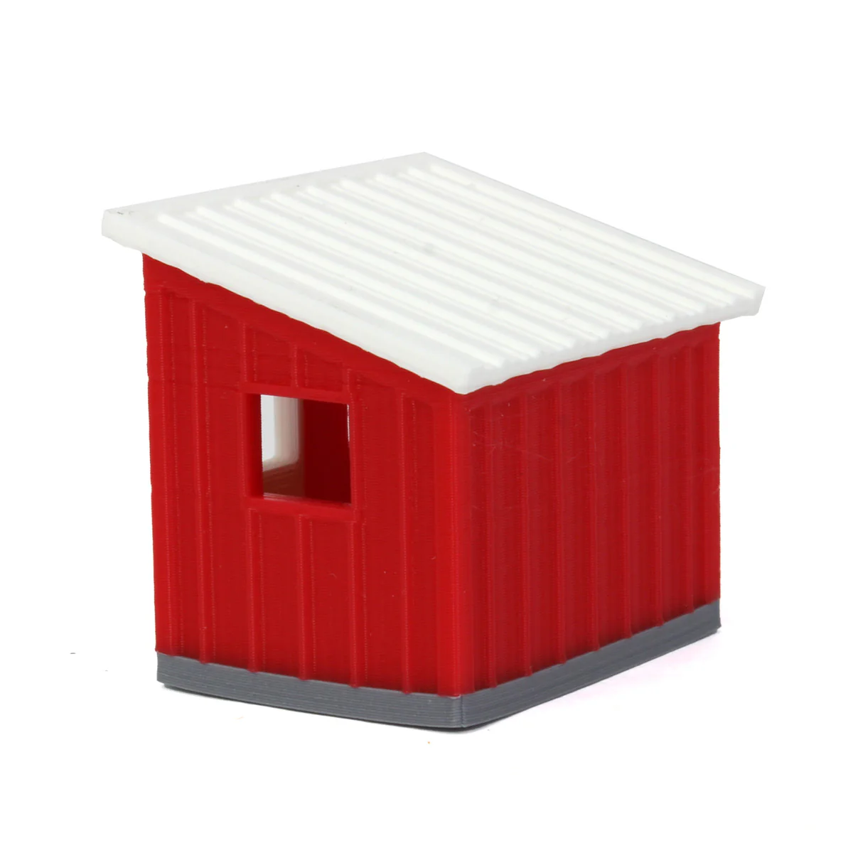 1/64 Red/White Chicken Coop Shed, 3D Printed - Image 4