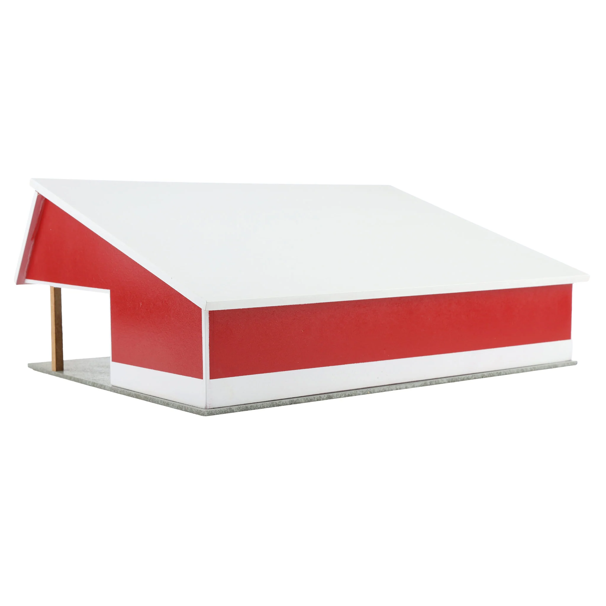 1/64 Red & White 64ft x 48ft Wooden Cattle Shed with Removeable Roof - Image 3