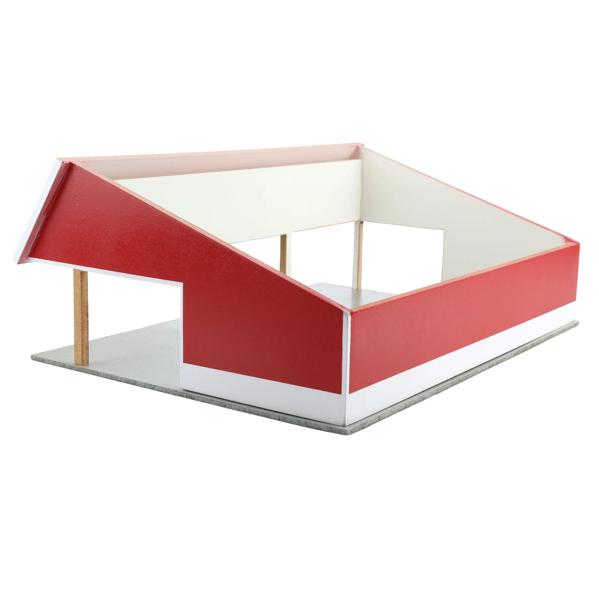 1/64 Red & White 64ft x 48ft Wooden Cattle Shed with Removeable Roof - Image 5