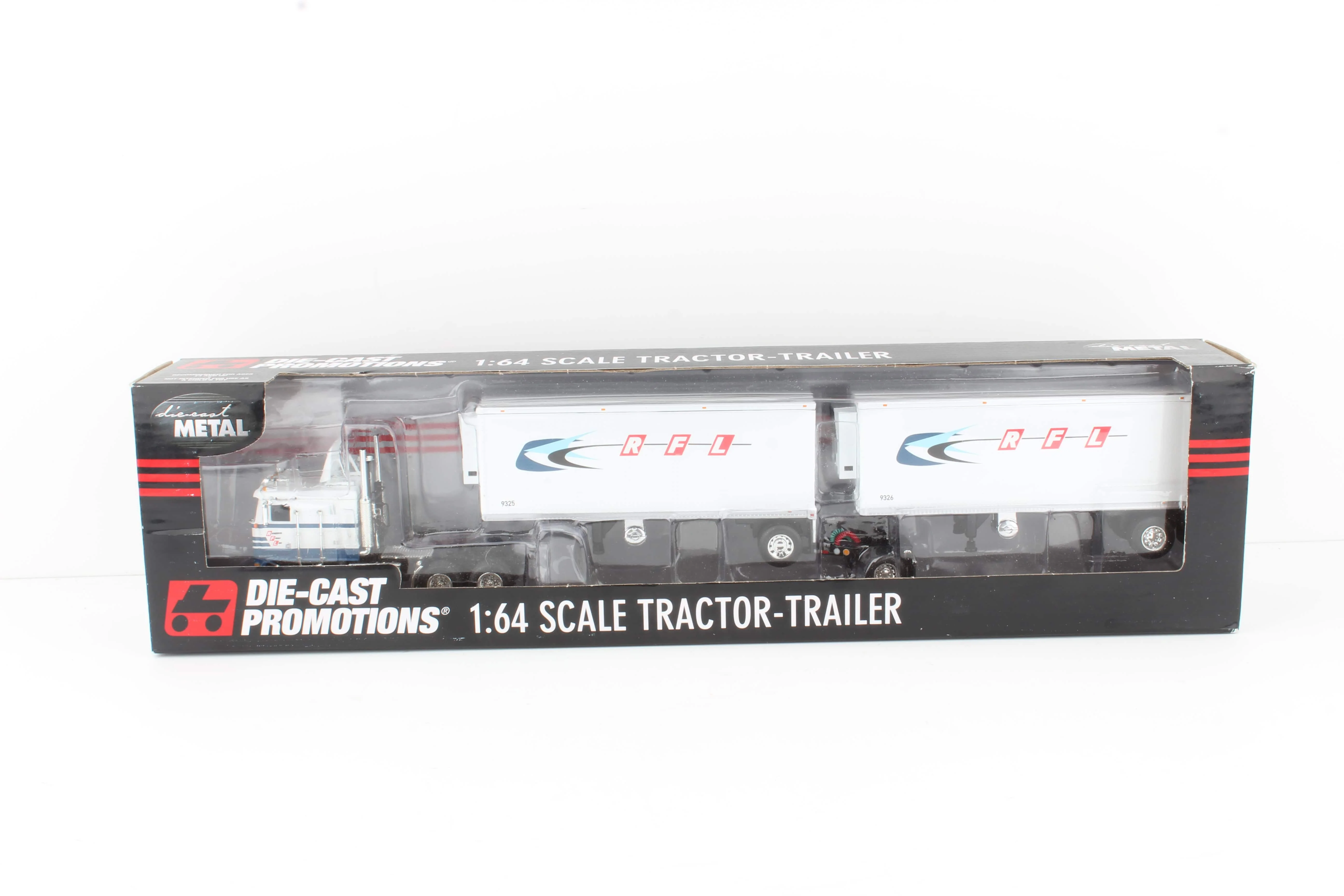 1/64 RFL Kenworth K100 COE with Wabash Pup Reefer Trailers by DCP, Refrigerated Freight Line