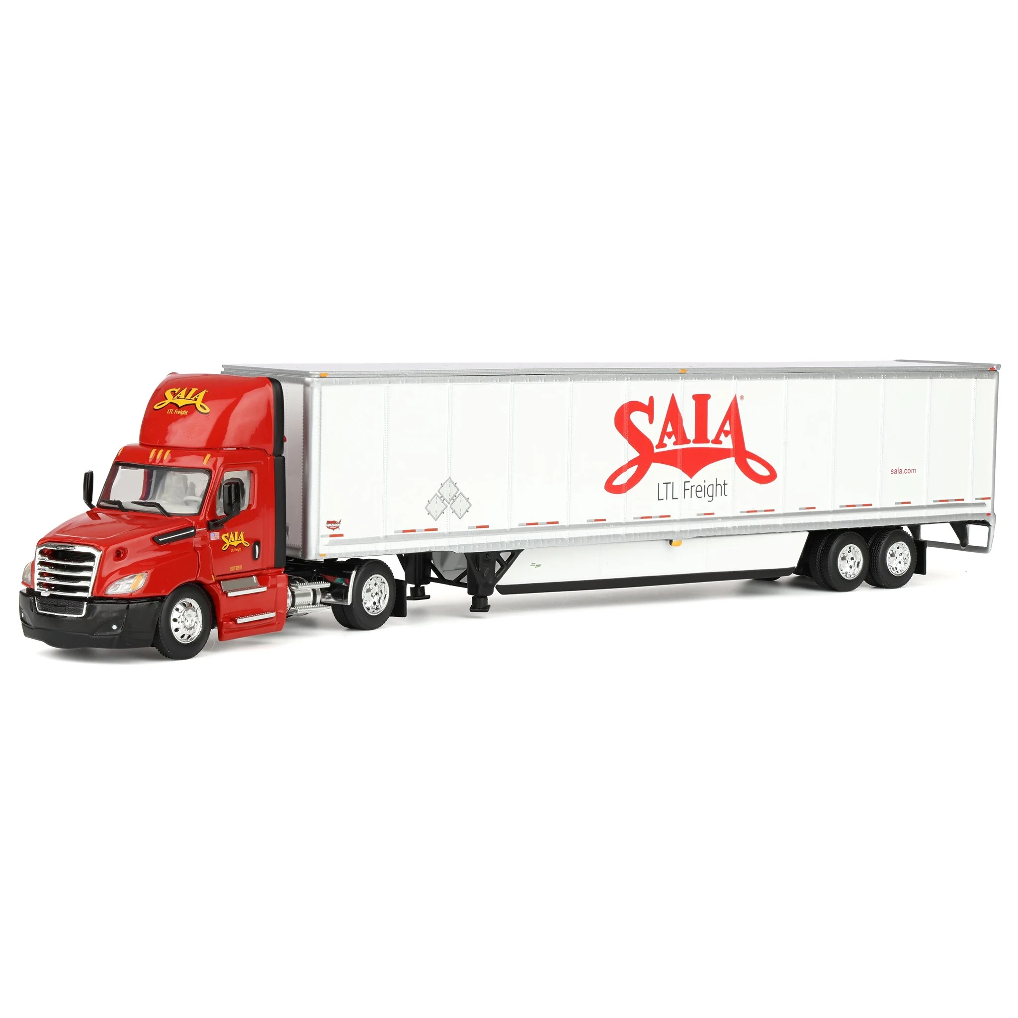 1/64 SAIA Freightliner 2018 Cascadia Day Cab Semi Truck with Wabash 53' Duraplate Dry Goods Trailer, DCP by First Gear