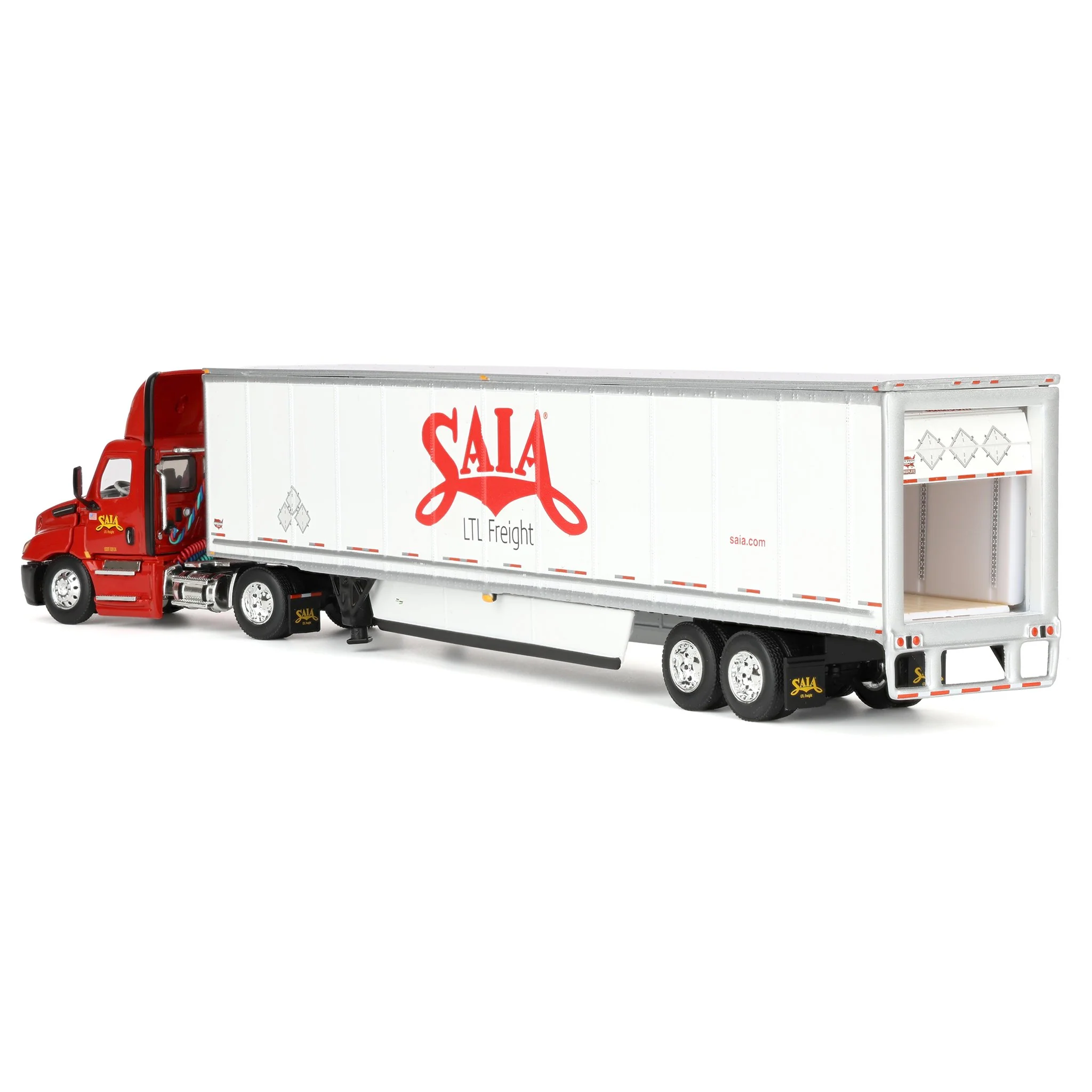 1/64 SAIA Freightliner 2018 Cascadia Day Cab Semi Truck with Wabash 53' Duraplate Dry Goods Trailer, DCP by First Gear - Image 4