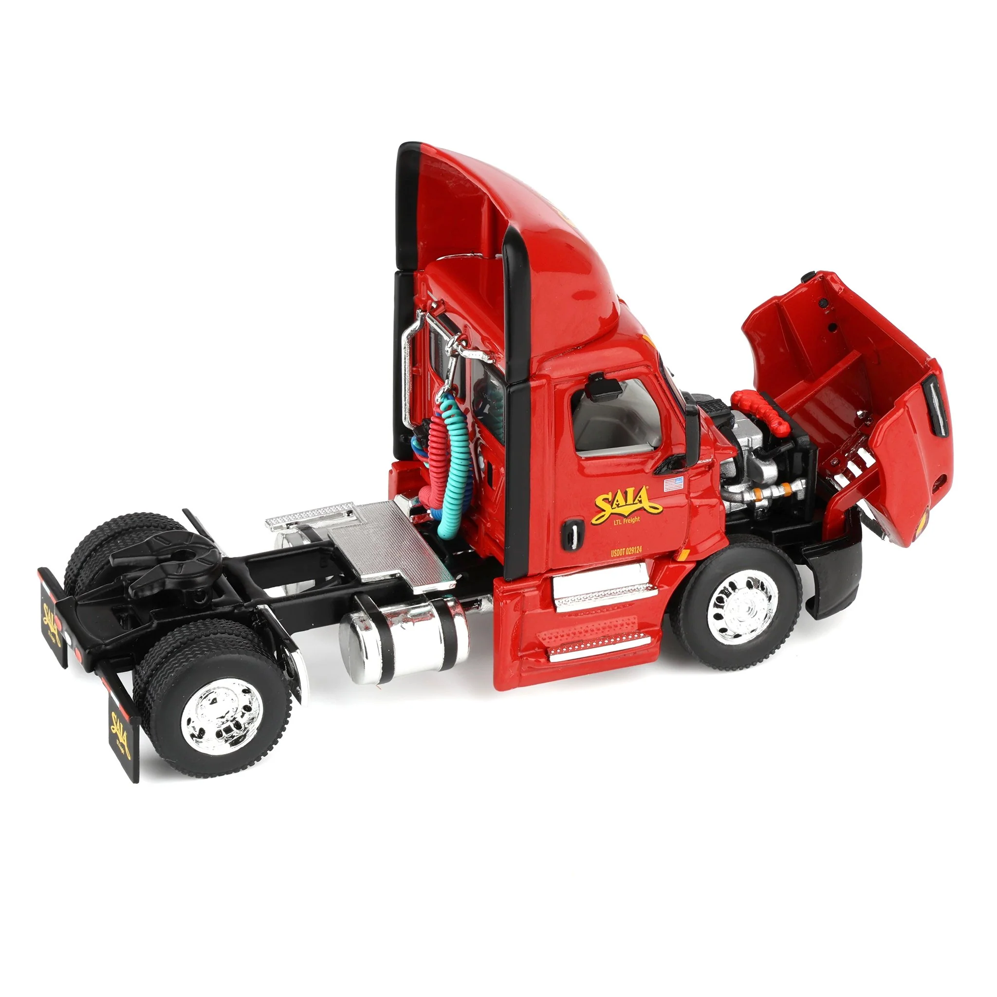 1/64 SAIA Freightliner 2018 Cascadia Day Cab Semi Truck with Wabash 53' Duraplate Dry Goods Trailer, DCP by First Gear - Image 6