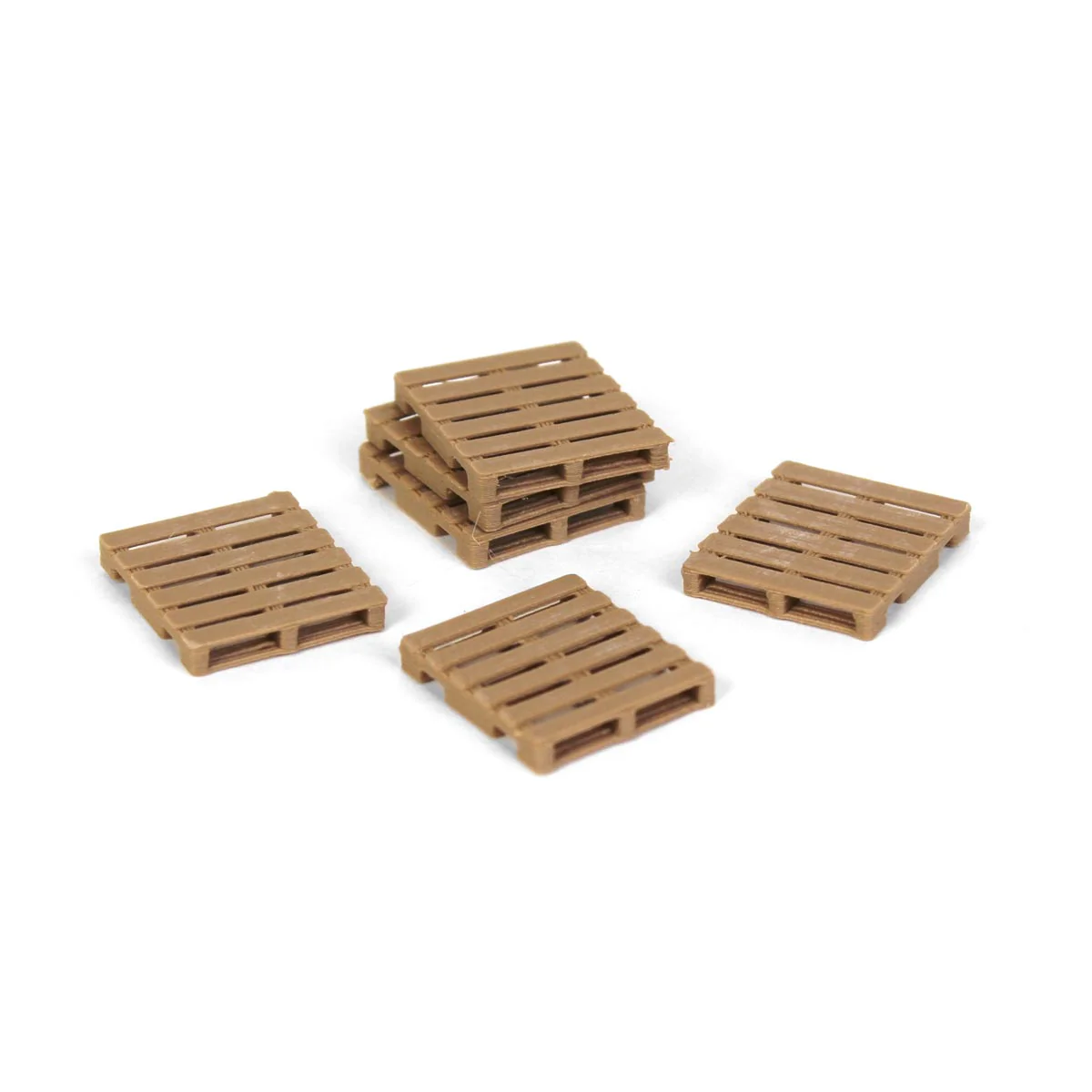 1/64 Set of 6 Brown Freight Pallets, 3D Printed in the USA