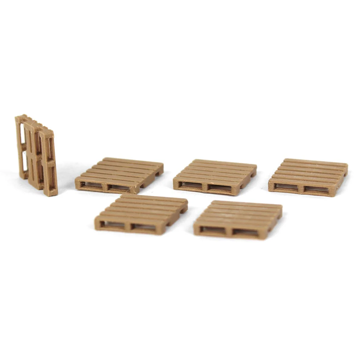 1/64 Set of 6 Brown Freight Pallets, 3D Printed in the USA - Image 2