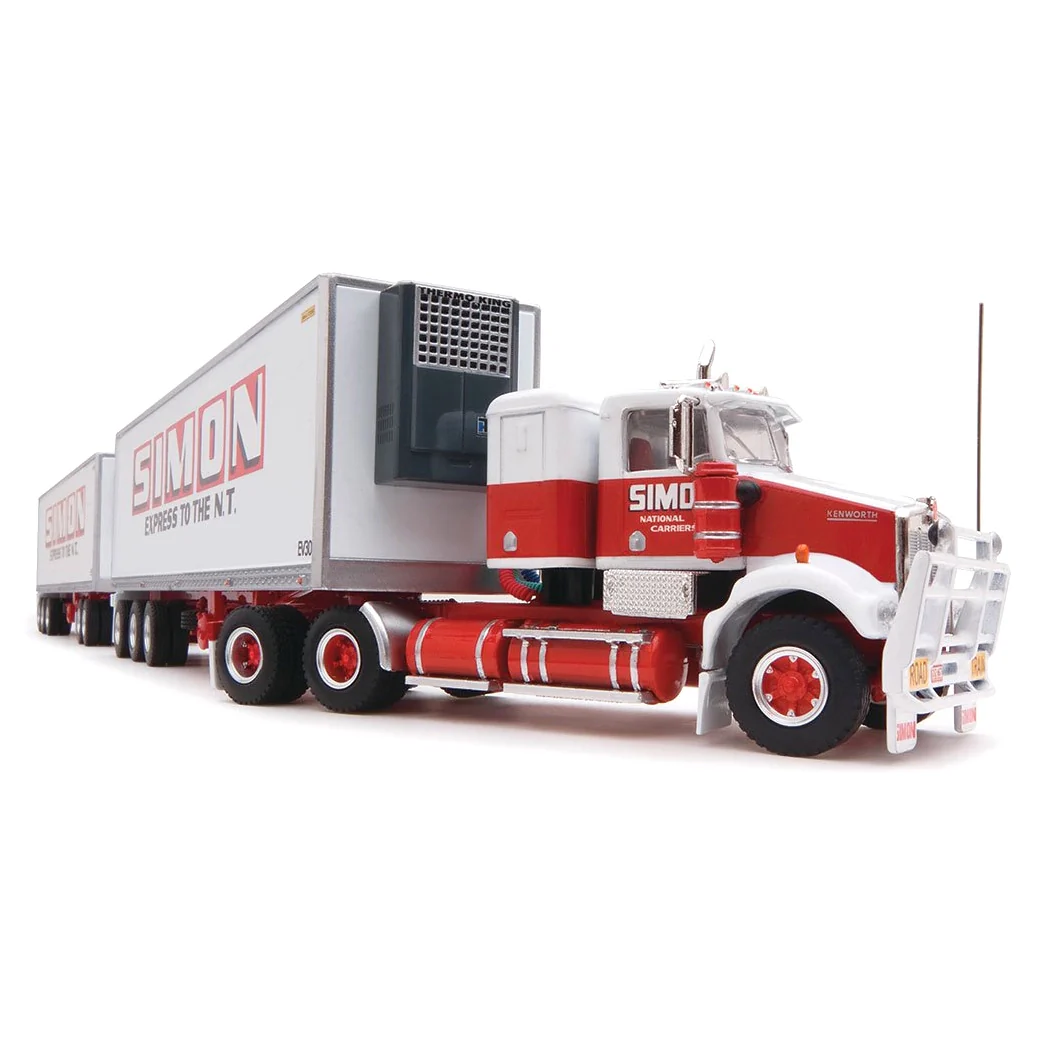 1/64 Simon National Carriers Freight Road Train with Kenworth Truck, 2 Trailers & Dolly by Highway Replicas