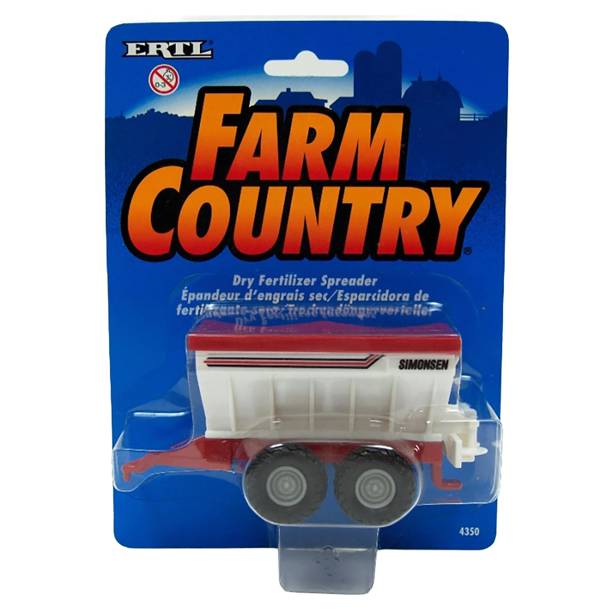 1/64 Simonsen Red & White Tandem Axle Dry Fertilizer Spreader by ERTL